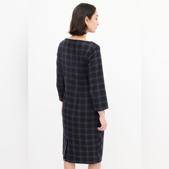 Max Mara Weekend Grey plad midi dress wool quiet luxury modest  old money M/L - Picture 5 of 13